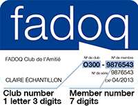 Membership card example