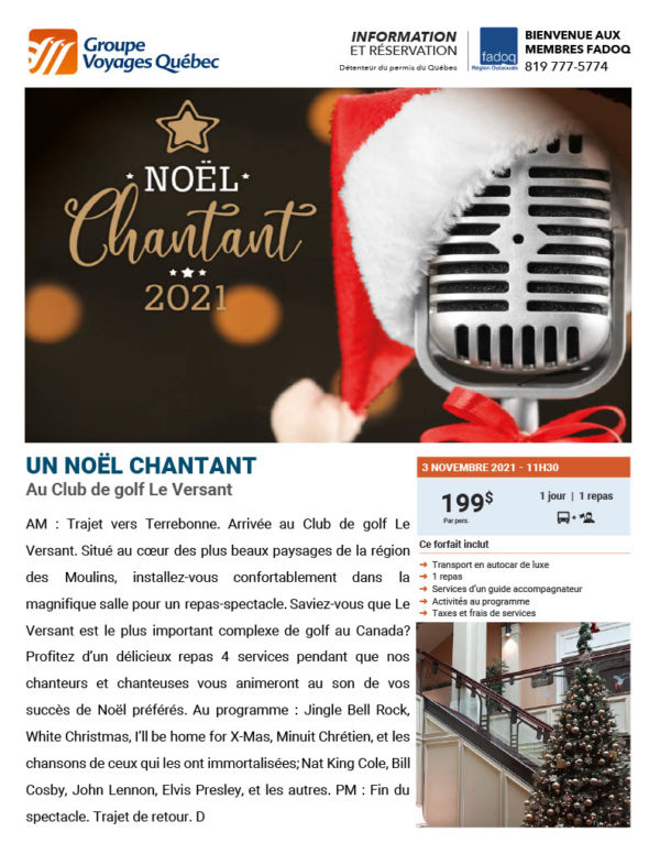 Un Noël chantant Loisirs et événements FADOQ Le Réseau FADOQ est le plus grand organisme d