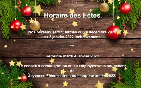 Horaire des Fêtes FADOQ Région Bas-Saint-Laurent