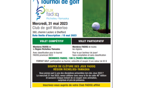 Rappel pour le tournoi de golf !