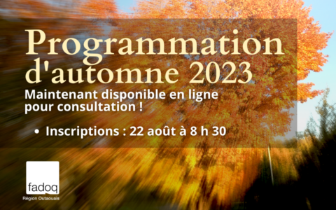 Dévoilement de la programmation d'automne 2023