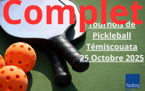 Tournois de Pickleball - Témiscouata-sur-le-Lac - 25 Octobre 2025