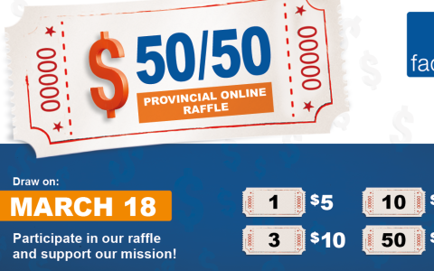 Don’t miss your chance to win big with the provincial 50/50 raffle!