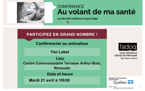 Conférence :  Au volant de ma santé - Amqui
