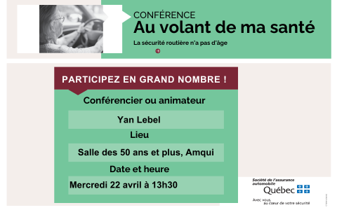 Conférence : Au volant de ma santé - Amqui