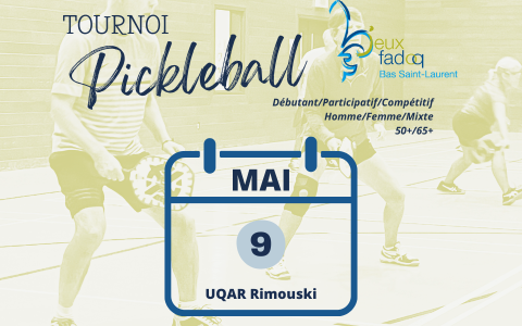 Jeux Régionaux BSL - Tournois de Pickleball - Rimouski