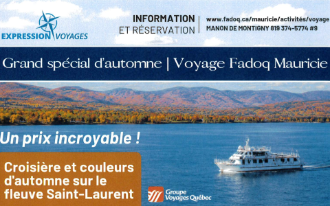 Croisière et couleurs d'automne sur le fleuve St-Laurent