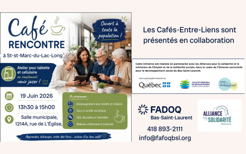 Café rencontre Entre-Liens - Saint-Marc-du-Lac-Long