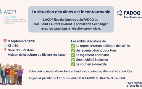 La situation des aînés est incontournable