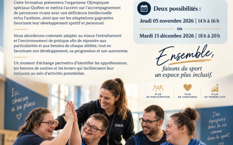 Conférence - Soutenir l’inclusion au sein de vos activités sportive, présentation d’Olympiques spéciaux Québec
