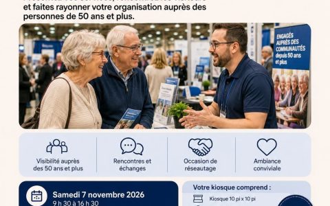 ✨ EXPOSANTS RECHERCHÉS | SALON FADOQ MAURICIE 2026 ✨ 7 Novembre 2026