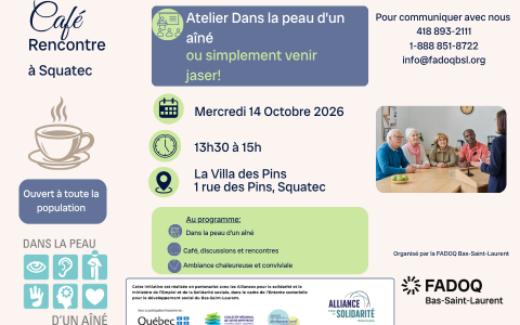 Café-Rencontre Entre-Liens - Squatec - Dans la peau d'un aîné