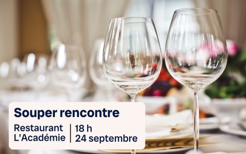Souper rencontre au restaurant L'Académie : 24 septembre 2026
