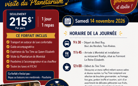 Tea time au Fairmont & visite du Planétarium
