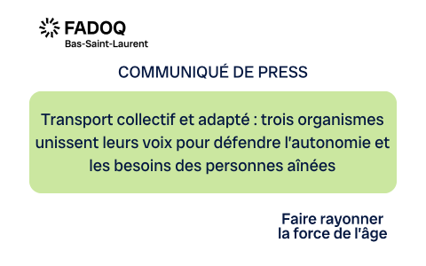 COMMUNIQUÉ DE PRESSE : Transport collectif et adapté : trois organismes unissent l...
