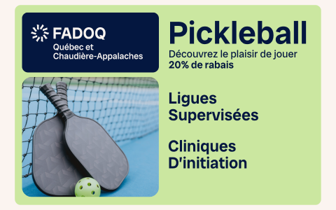 Pickleball | Cliniques d’initiation et ligues supervisées